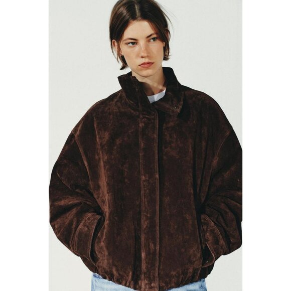 ZARA SUEDE LEATHER JACKET - Picture 1 of 10